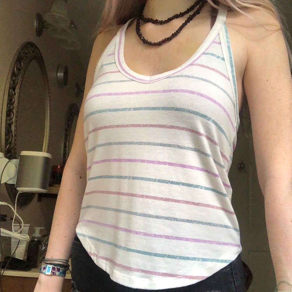 Purple and Blue Striped Tank Top
